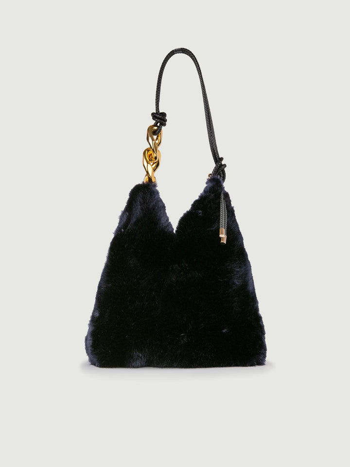 BORSA A SPALLA IN ECOPELLICCIA BLU LESLIE NAVY A POINT ETC 
