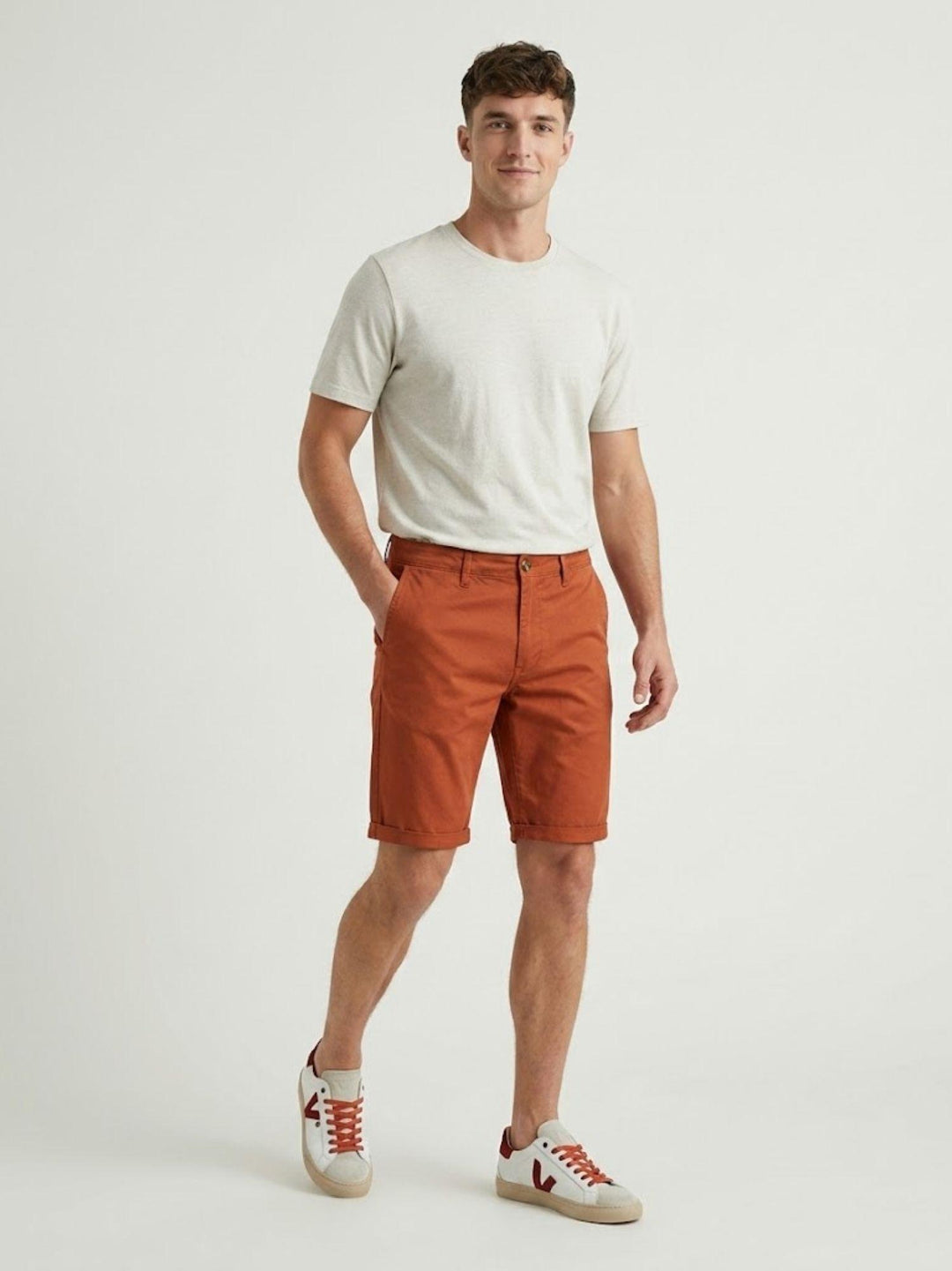 Bermuda in cotone mattone BU26S29BEPA1461TWILL 600 ANDREA MORANDO 