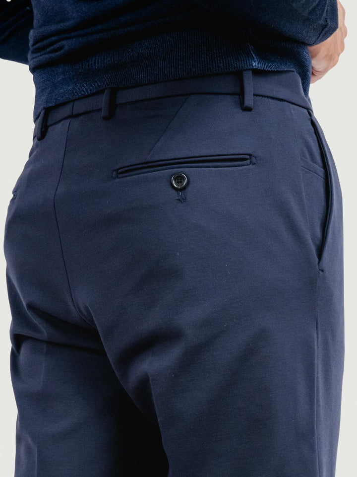 PANTALONE CLASSICO IN JERSEY BLU NAVY P003 174 ANDREA MORANDO 