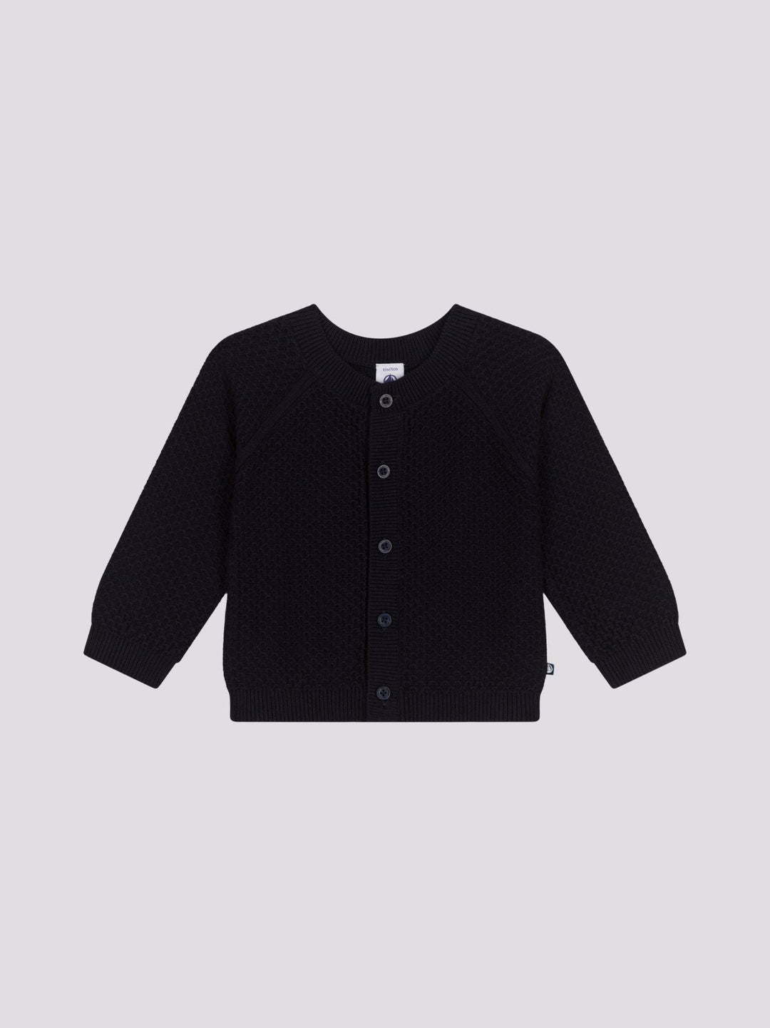 CARDIGAN IN TRICOT DI COTONE BLU BEBÈ A09K5 02 PETIT BATEAU 