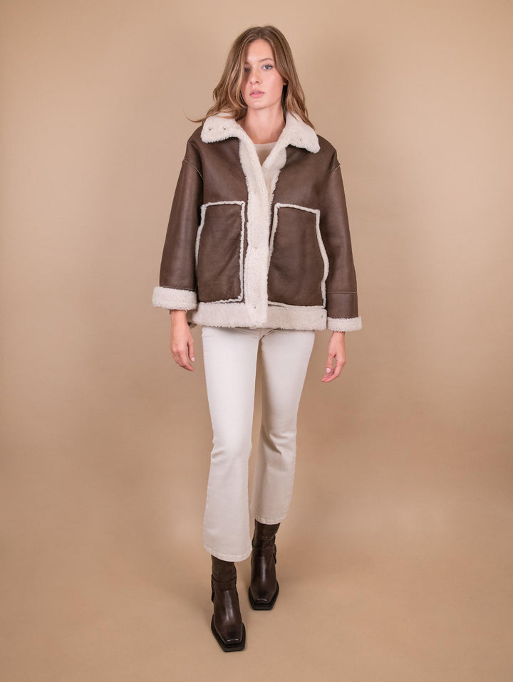 MONTONE "GIGR" REVERSIBILE IN PELLE MARRONE CHIARO GIGR 312 JACK LEATHER 