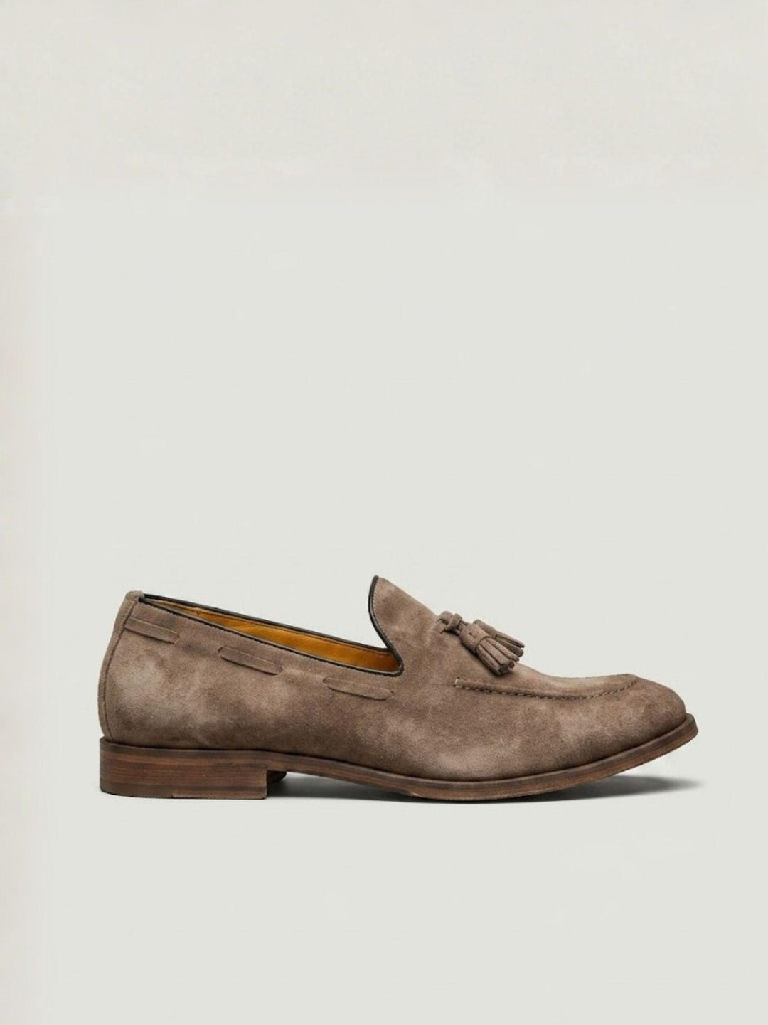 Mocassino tassel loafer in pelle scamosciata taupe 1840 FUMO ANDREA MORANDO 