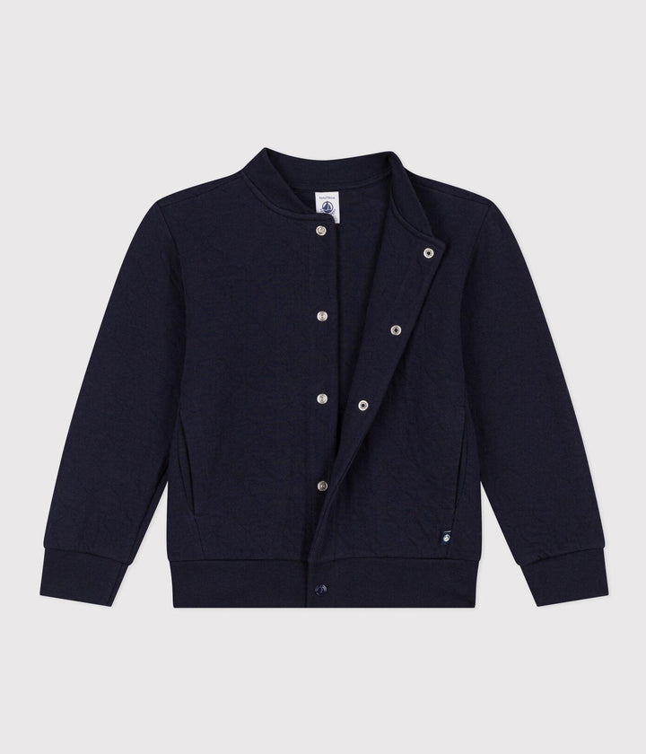 CARDIGAN IN TUBIQUE BAMBINO A080U 01 PETIT BATEAU 