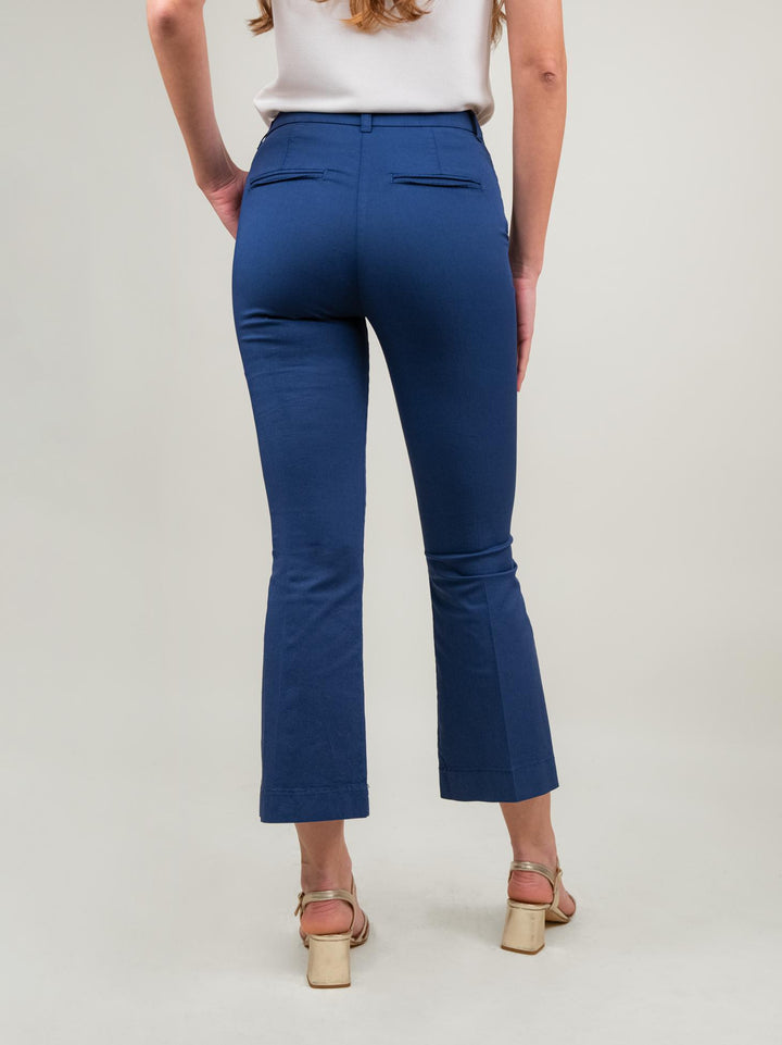 PANTALONE A TROMBETTA IN COTONE BLU 824MA BLU ANDREA MORANDO 