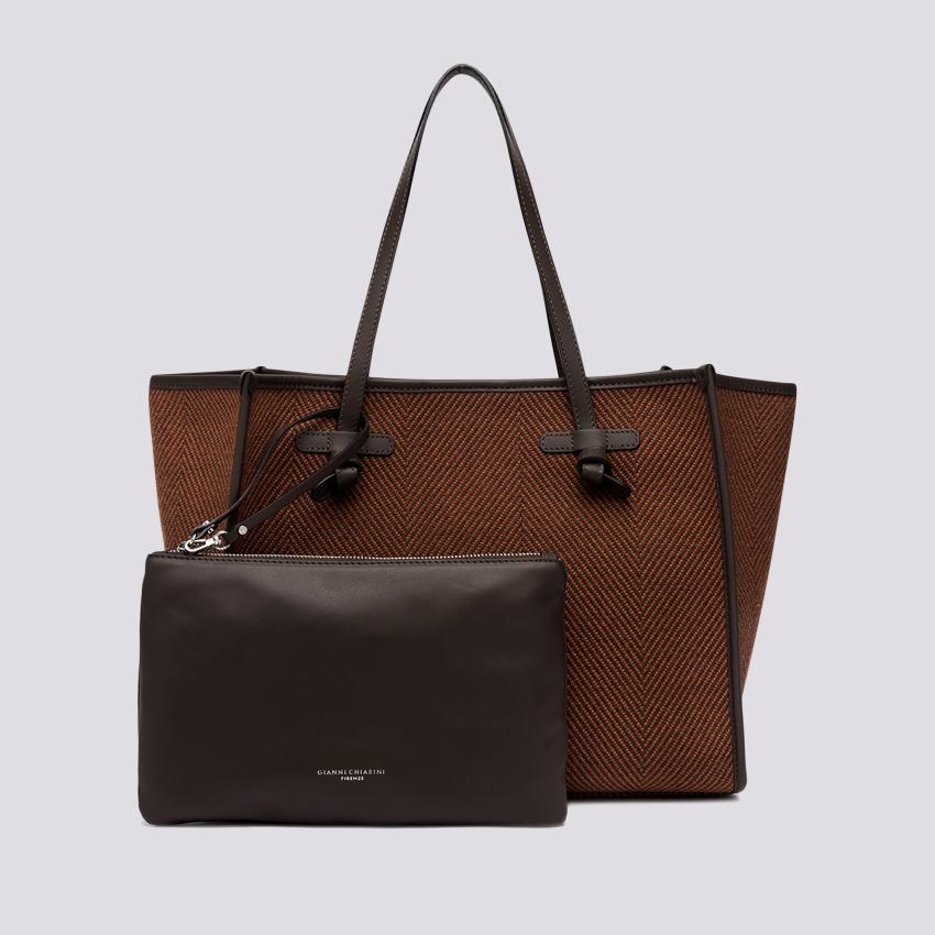 Shopping Marcella in tessuto spiga ginger cioccolato BS 6850/23AI SPIGA 13240 GIANNI CHIARINI 