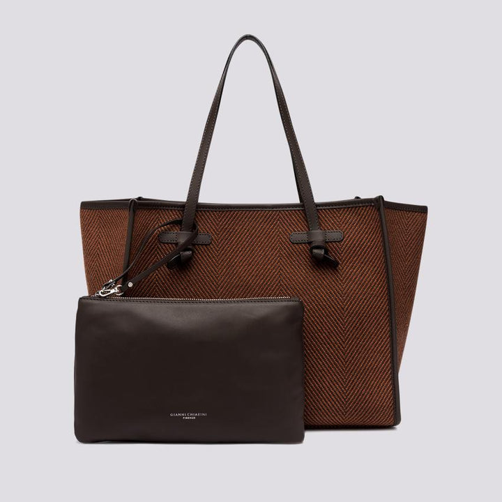 Shopping Marcella in tessuto spiga ginger cioccolato BS 6850/23AI SPIGA 13240 GIANNI CHIARINI 