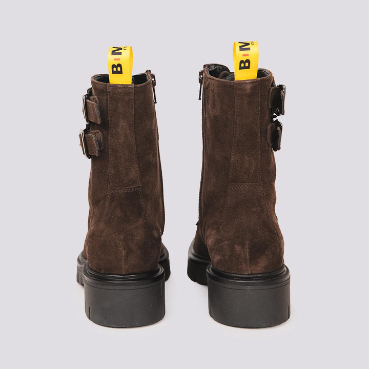 ANFIBIO BiMOR CON DOPPIA FIBBIA IN CAMOSCIO MARRONE 72/C/bimor CACAO ANDREA MORANDO 