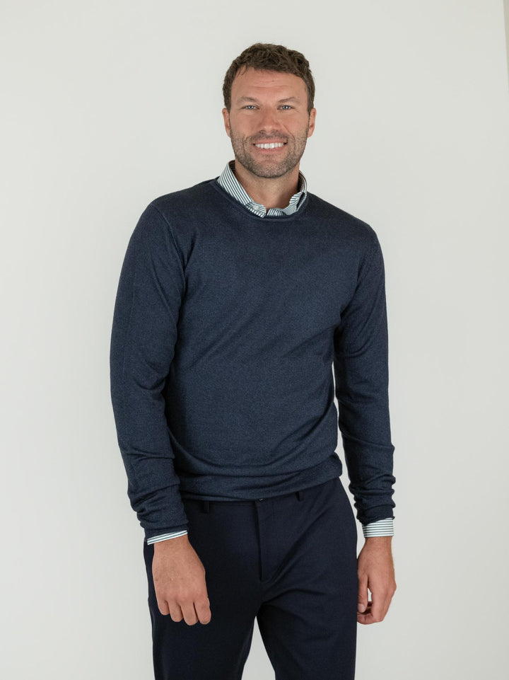 MAGLIA GIROCOLLO IN LANA MERINO BLU 0008 24 FIESOLI DANIELE 