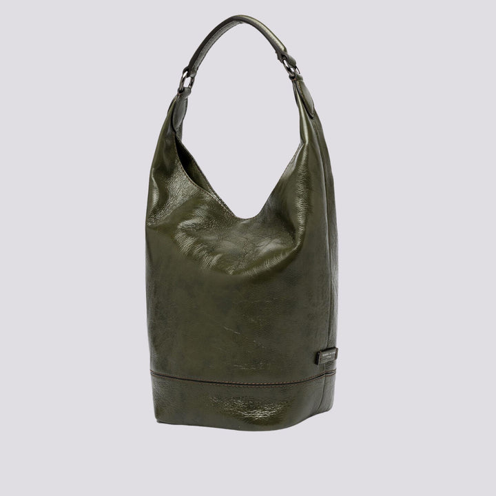 Borsa Phoebe secchiello  in naplak Guam green BS 10125 NPK 13131 GIANNI CHIARINI 