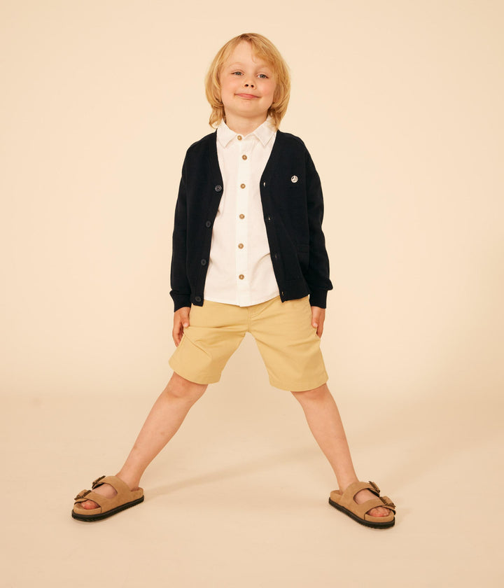CARDIGAN IN COTONE BLU BAMBINO A09KL 01 PETIT BATEAU 