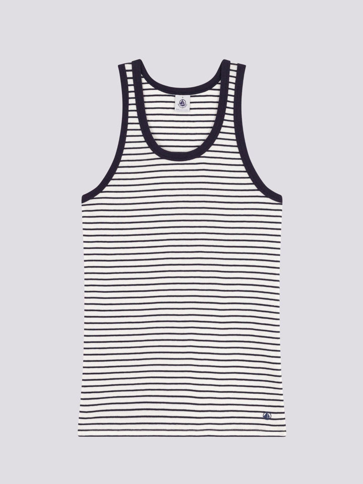 CANOTTA DONNA L'ICONIQUE IN COTONE A RIGHE A0A0X 01 PETIT BATEAU 