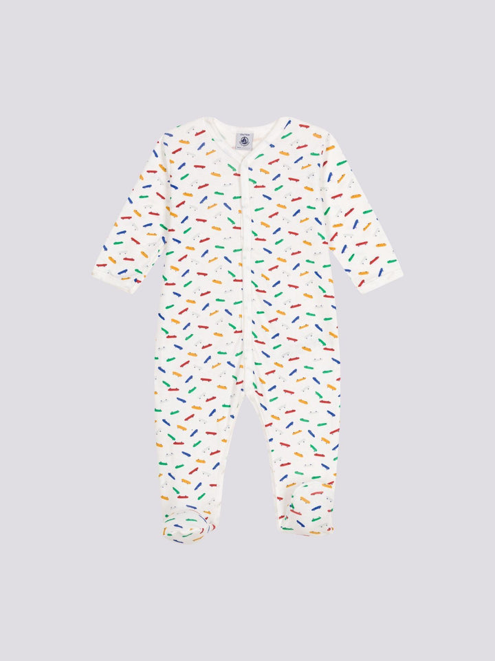 PIGIAMA BEBÈ IN COTONE CON STAMPA SKATEBOARD A09QD 01 PETIT BATEAU 