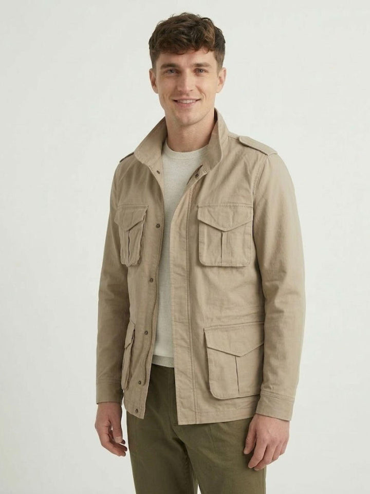 Field Jacket in cotone color sabbia BU26S06GIPA977 110 ANDREA MORANDO 