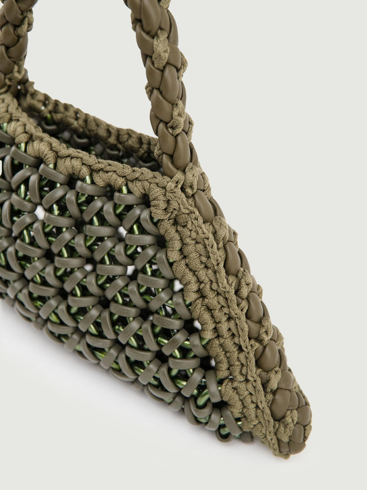 BORSA BIG CRUSH IN RESINA E PELLE VERDE MILITARE BIG CRUSH VERDE MILITARE BIMOR 