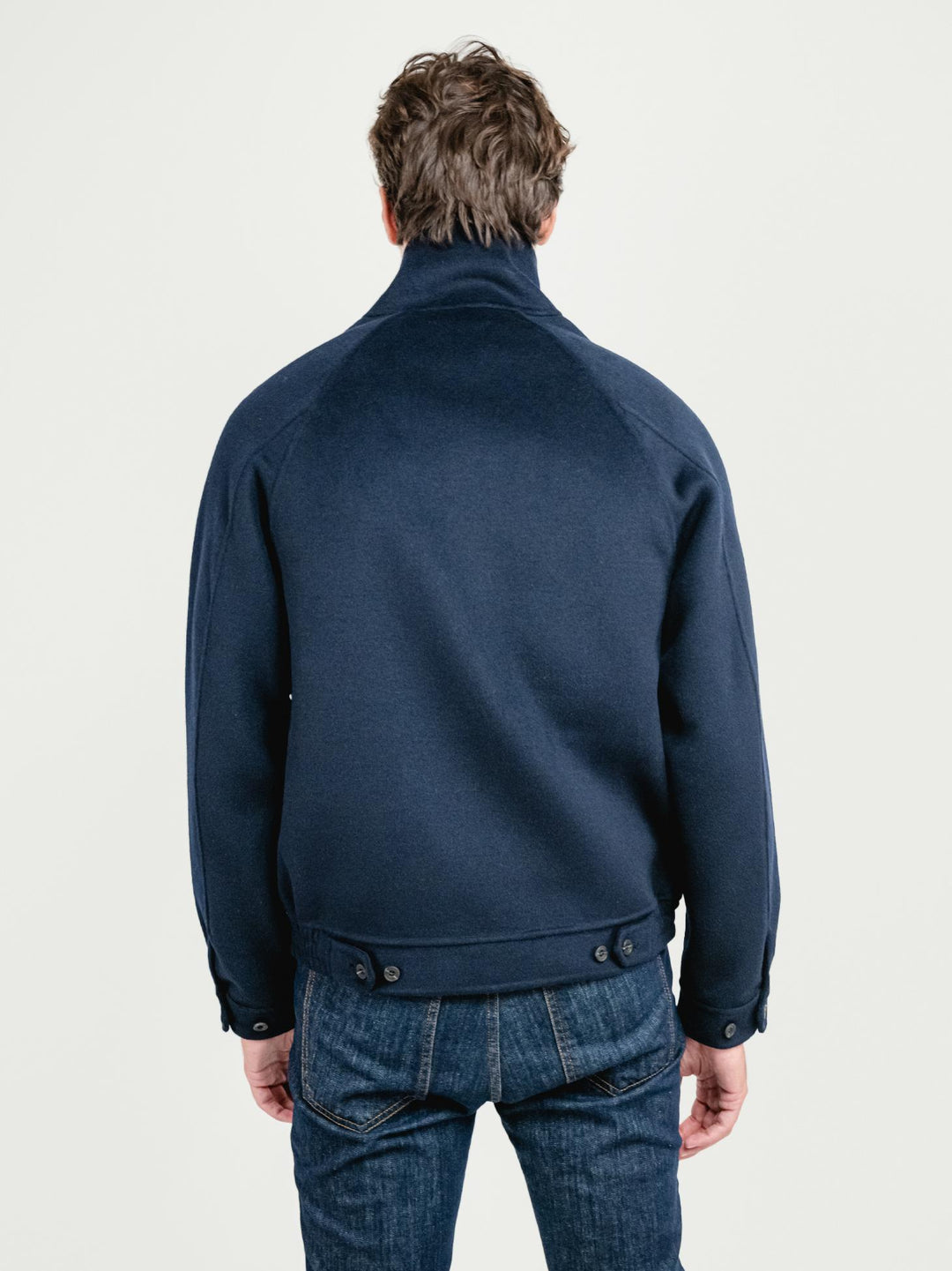 GIACCA LEONARDO IN LANA BLU LEONARDO BLUE NAVY ANDREA MORANDO 