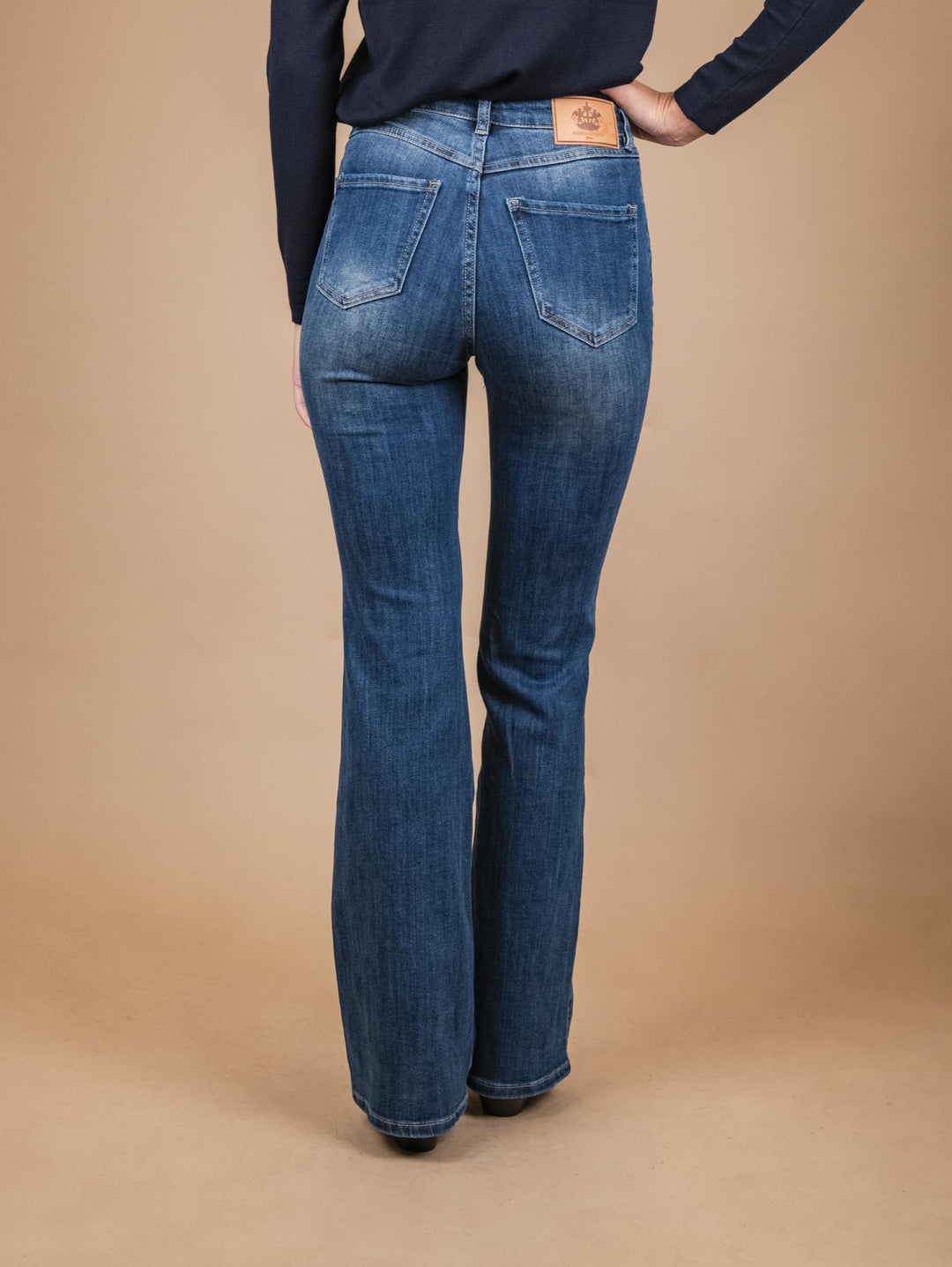 JEANS A ZAMPA ELASTICIZZATO DENIM SCURO 1353 DENIM SCURO ANDREA MORANDO 