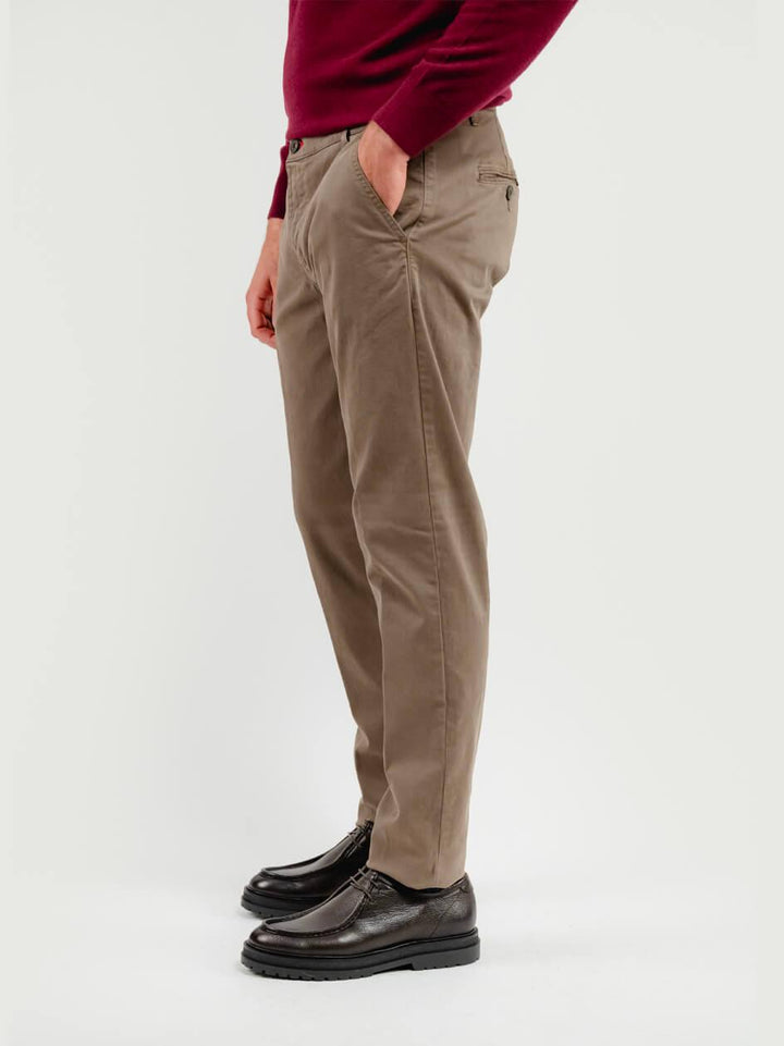 PANTALONE IN COTONE FANGO 7657TO TORTORA ANDREA MORANDO 