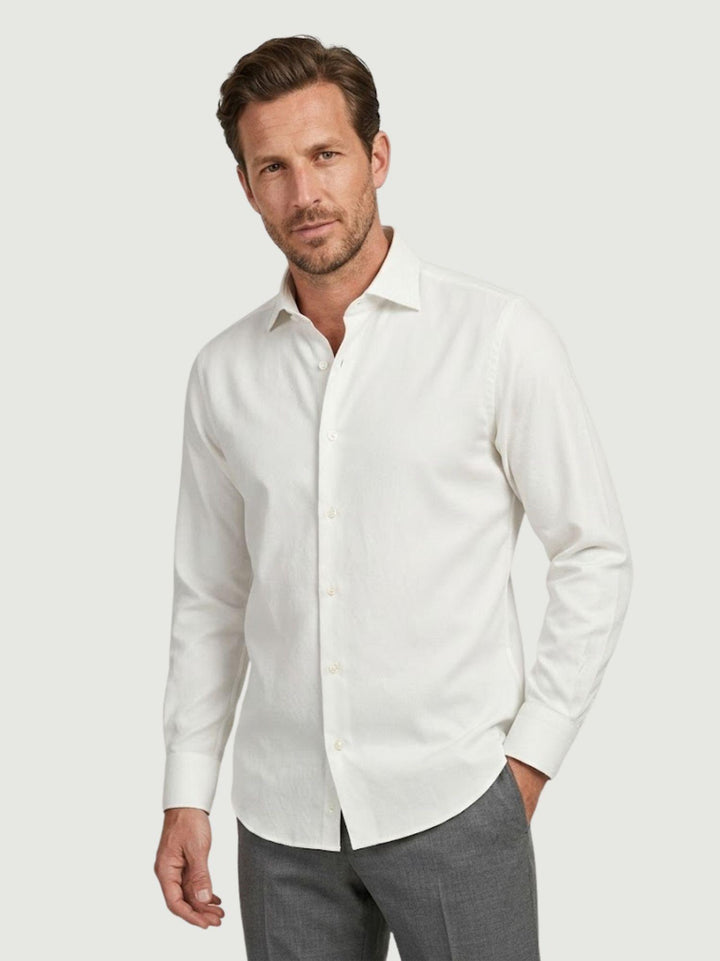 Camicia collo francese in cotone bianca regular PLATINOSPEC/REG 5041-00 ANDREA MORANDO 