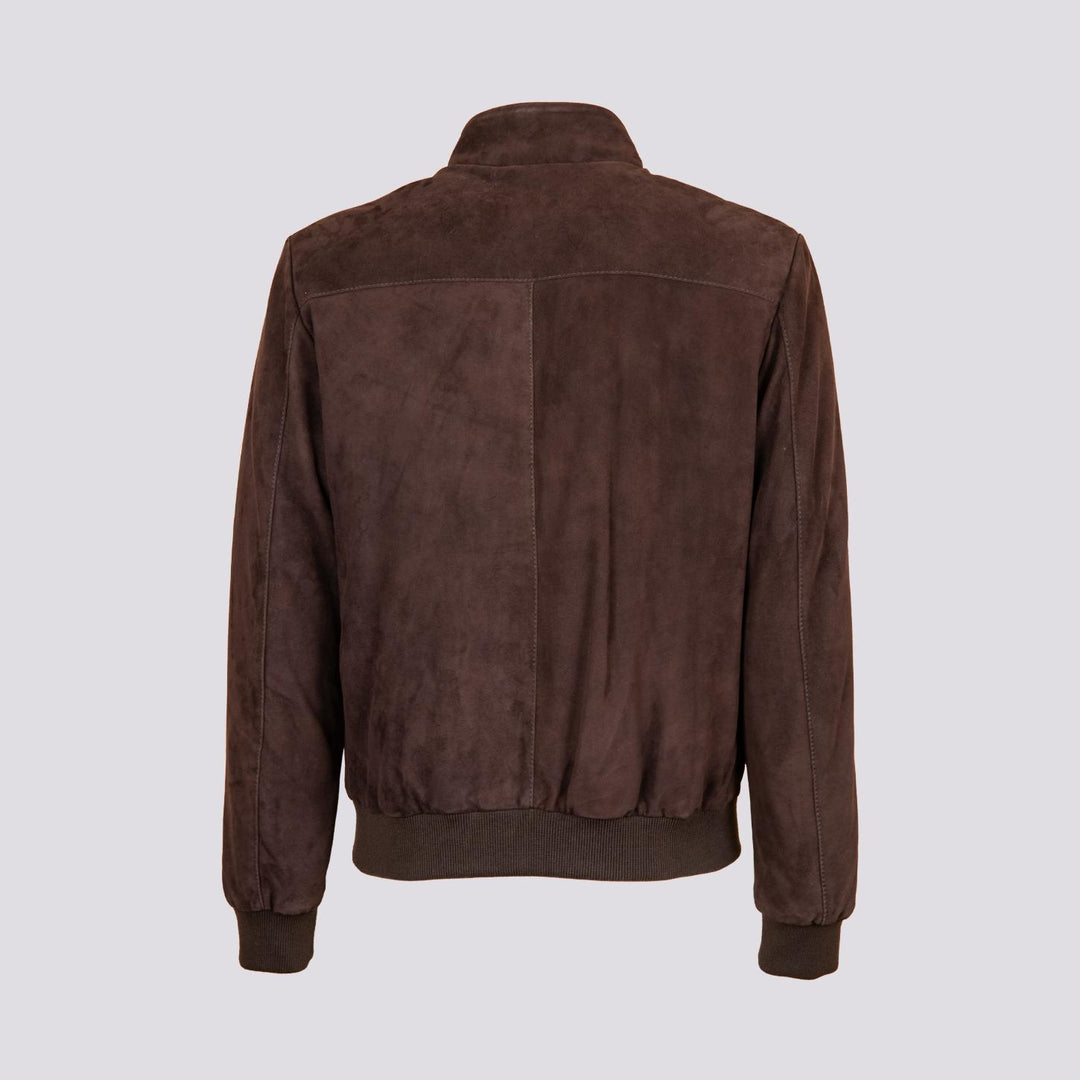GIUBBOTTO IMBOTTITO IN CAMOSCIO MARRONE "ELVIS" ELVIS 06 JACK LEATHER 