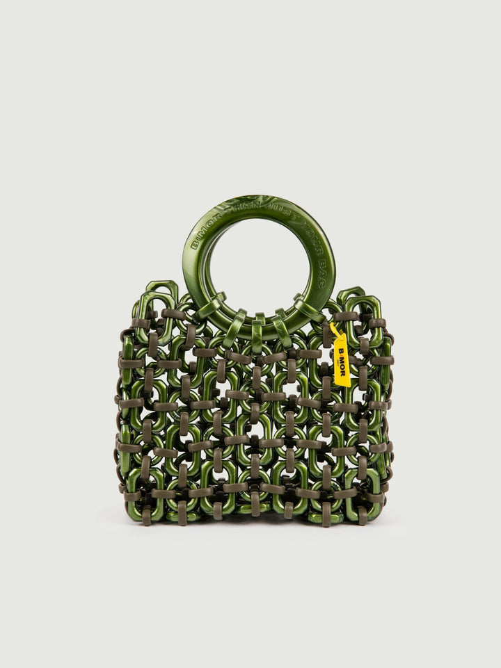 BORSA DOLL IN RESINA VERDE METALLIZZATO DOLL METALLIC GREEN BIMOR 