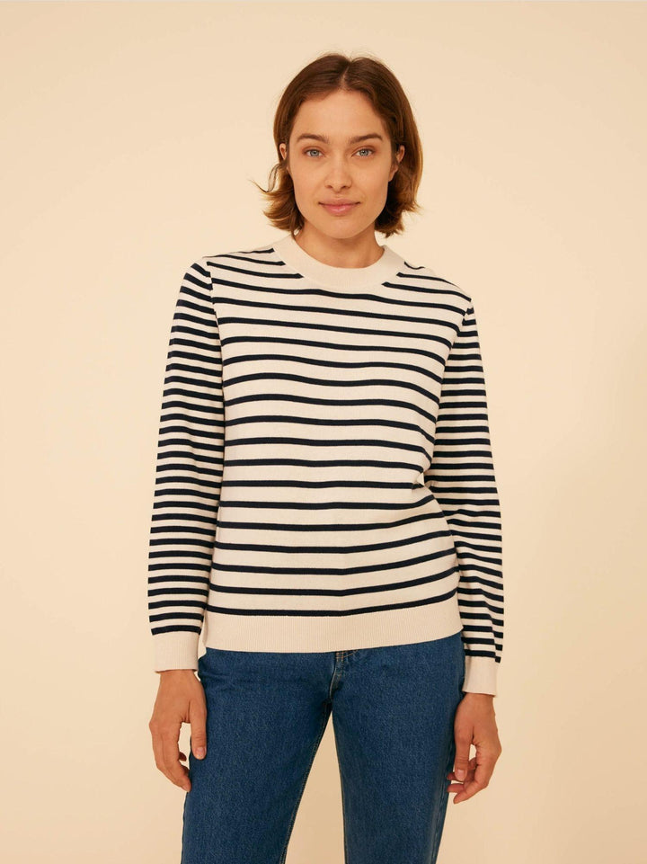 MAGLIONE IN COTONE MARINIÈRE DONNA A09ME 01 PETIT BATEAU 