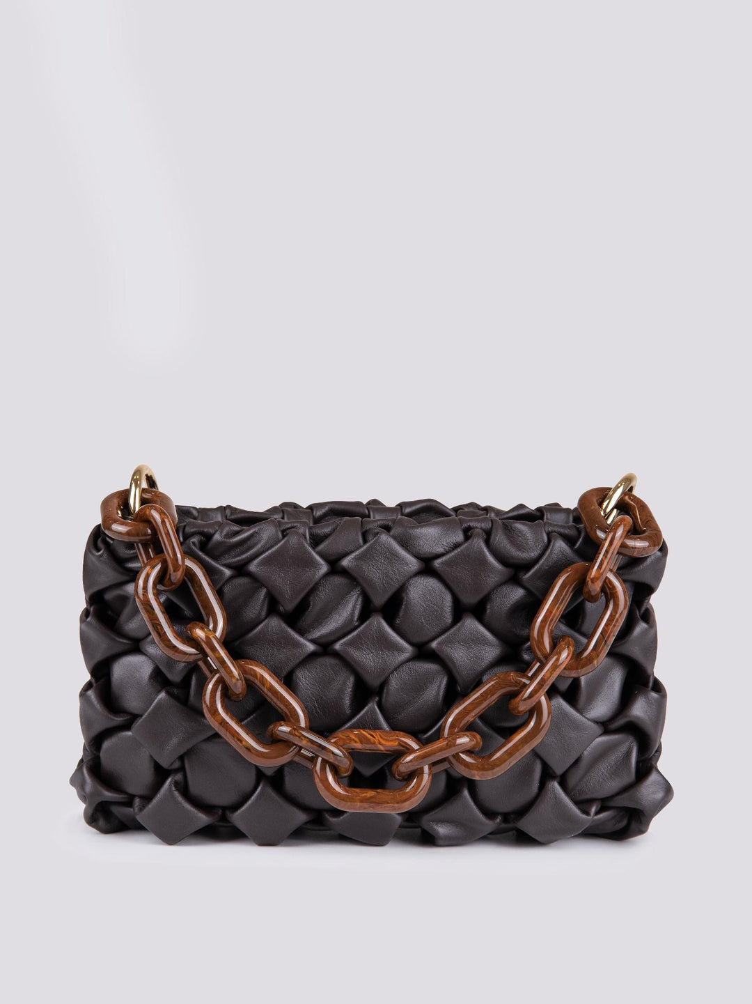 Borsa Curly In Pelle Intrecciata Testa moro CURLY T MORO BIMOR 