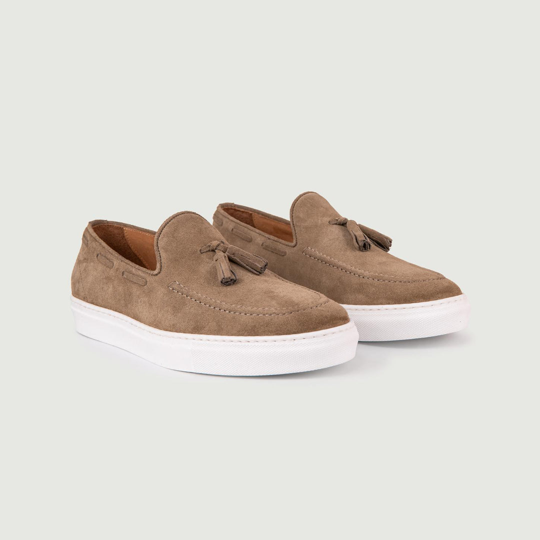 MOCASSINO STILE SNEAKER TAUPE CON NAPPINE ALLEN/23 TAUPE SAXONE 