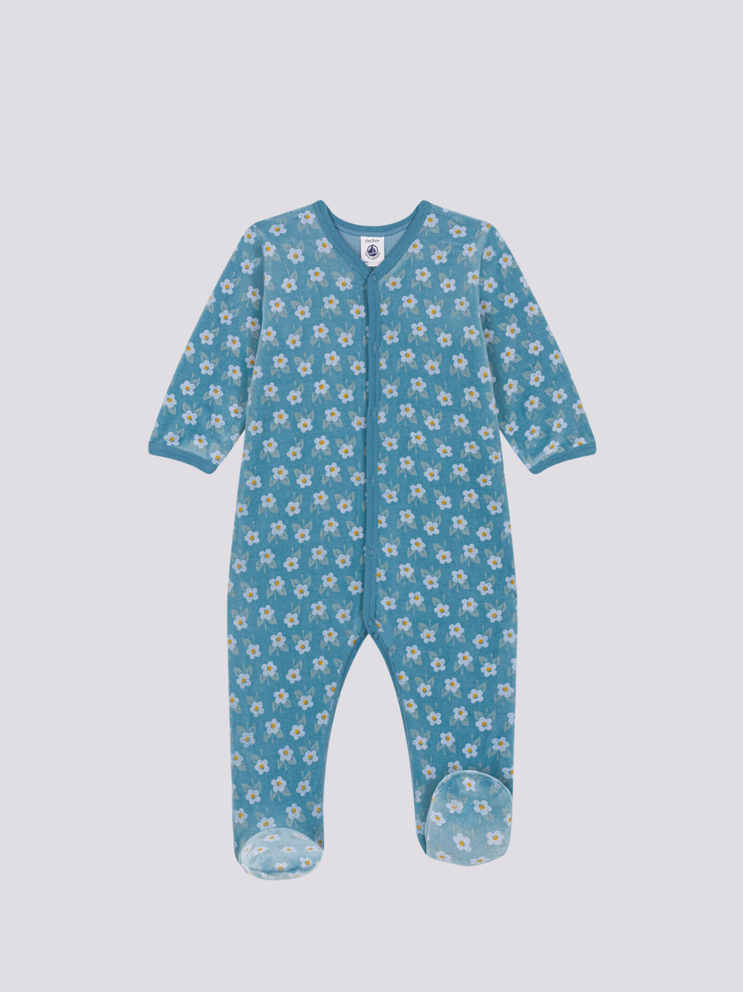 PIGIAMA IN CINIGLIA A FIORI A08E4 01 PETIT BATEAU 
