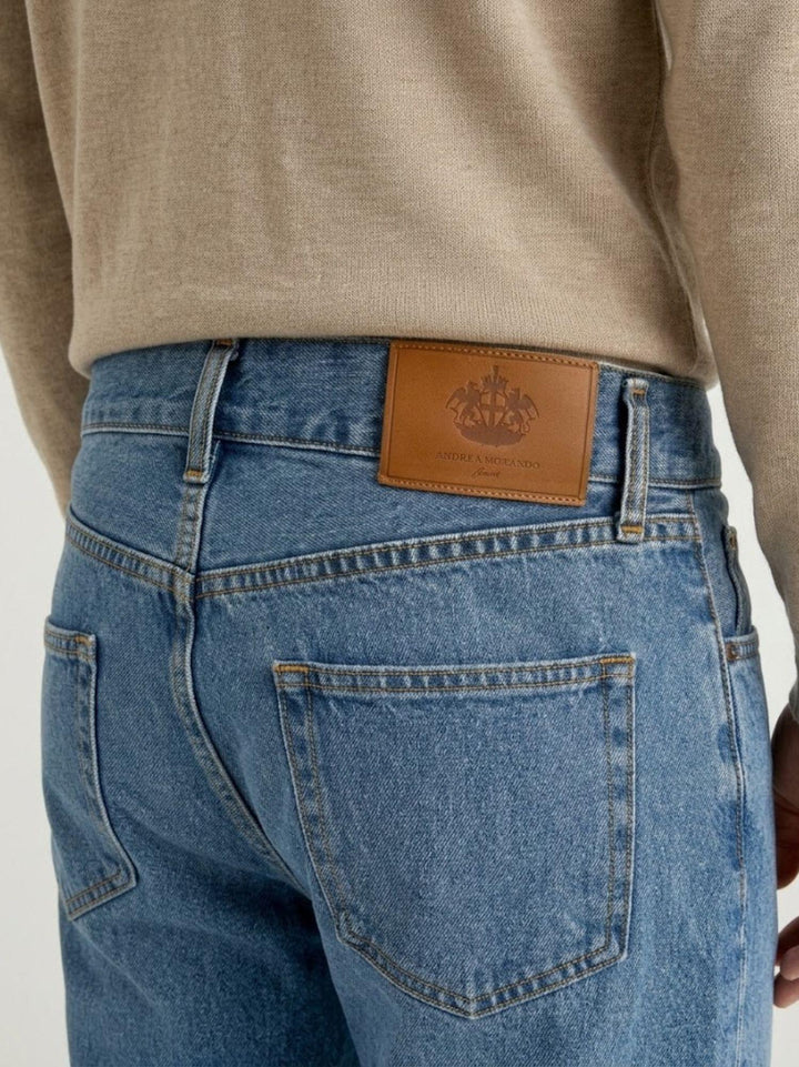 Jeans linea dritta in cotone lavaggio medio 7670BLKCIPR CIPRO ANDREA MORANDO 