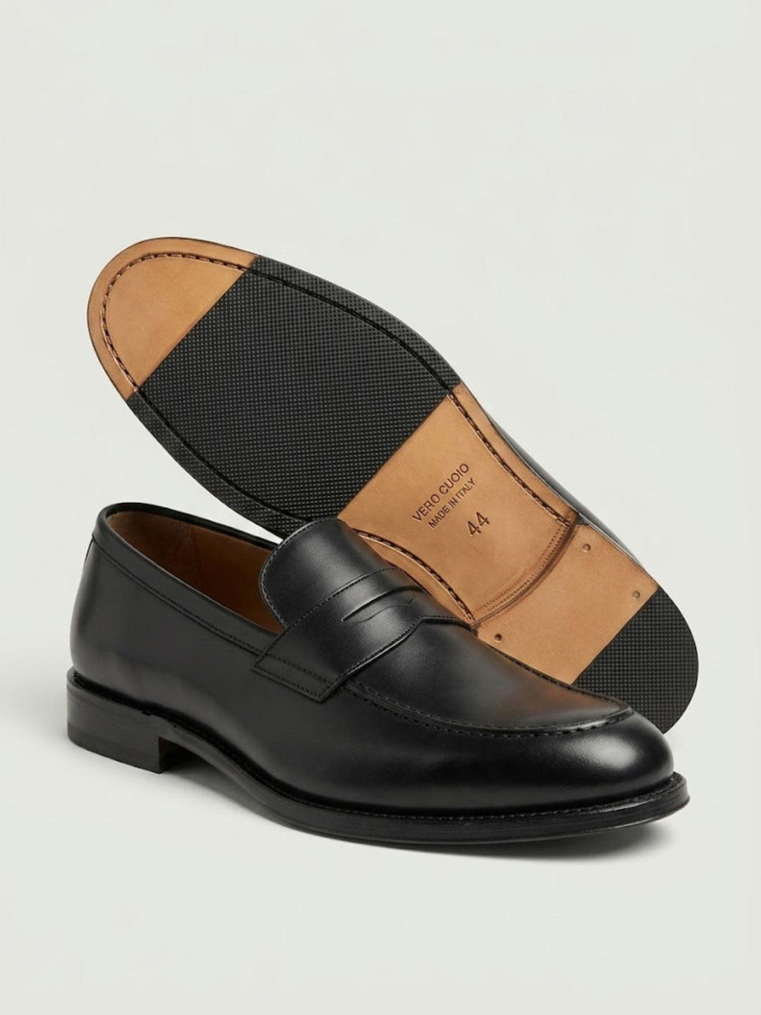 Mocassino penny in pelle nero 1182 NERO ANDREA MORANDO 