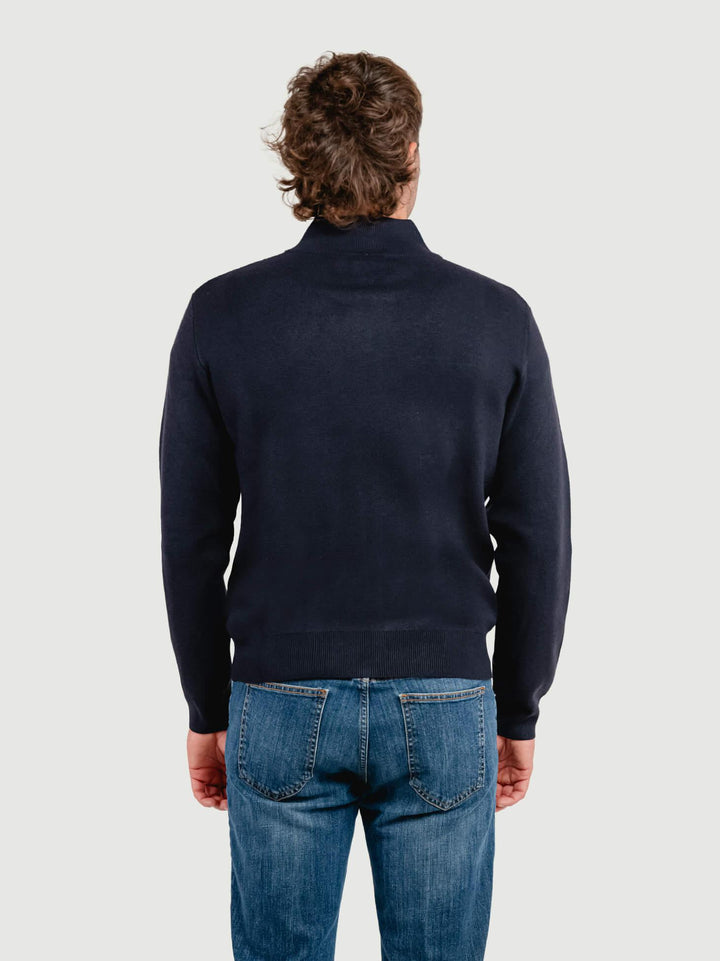 MAGLIA A LUPETTO CON ZIP IN MISTO LANA BLU NAVY 4061225 205 ANDREA MORANDO 