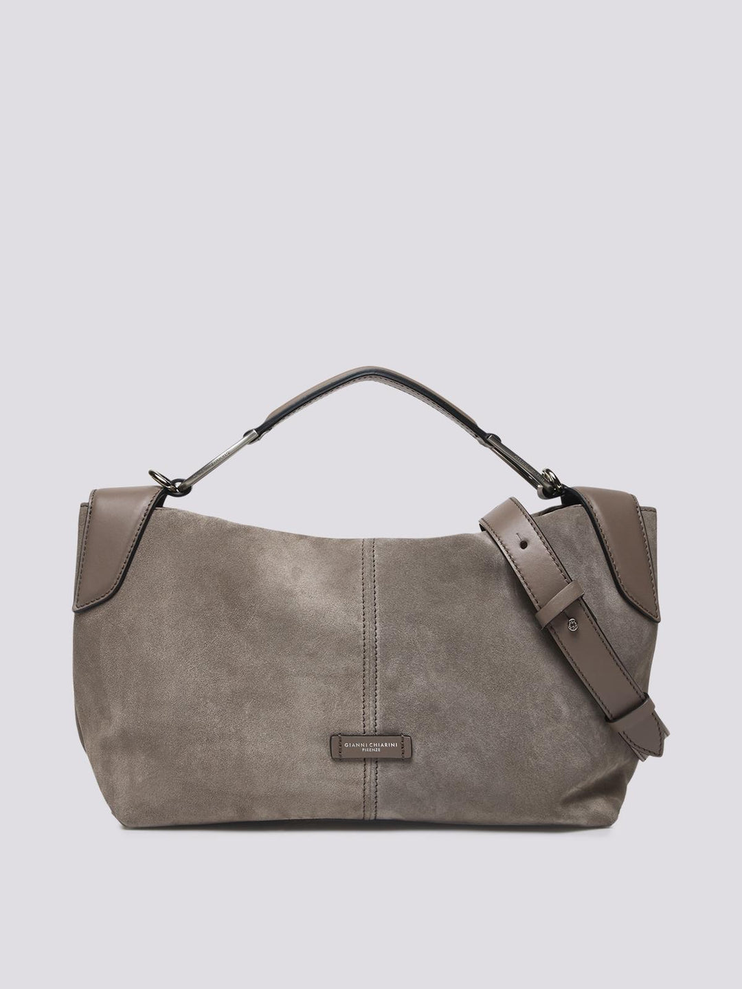 Borsa Alicudi in suede light grey BS 10261 CM-PL 9210 GIANNI CHIARINI 