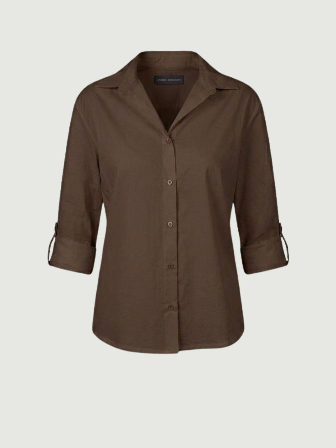 Camicia in cotone cioccolato M796/221 554 ANDREA MORANDO 