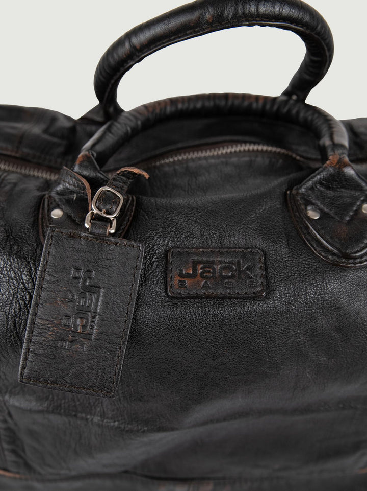 BORSA IN PELLE TESTA MORO LUCKY LUCKY 114 JACK LEATHER 