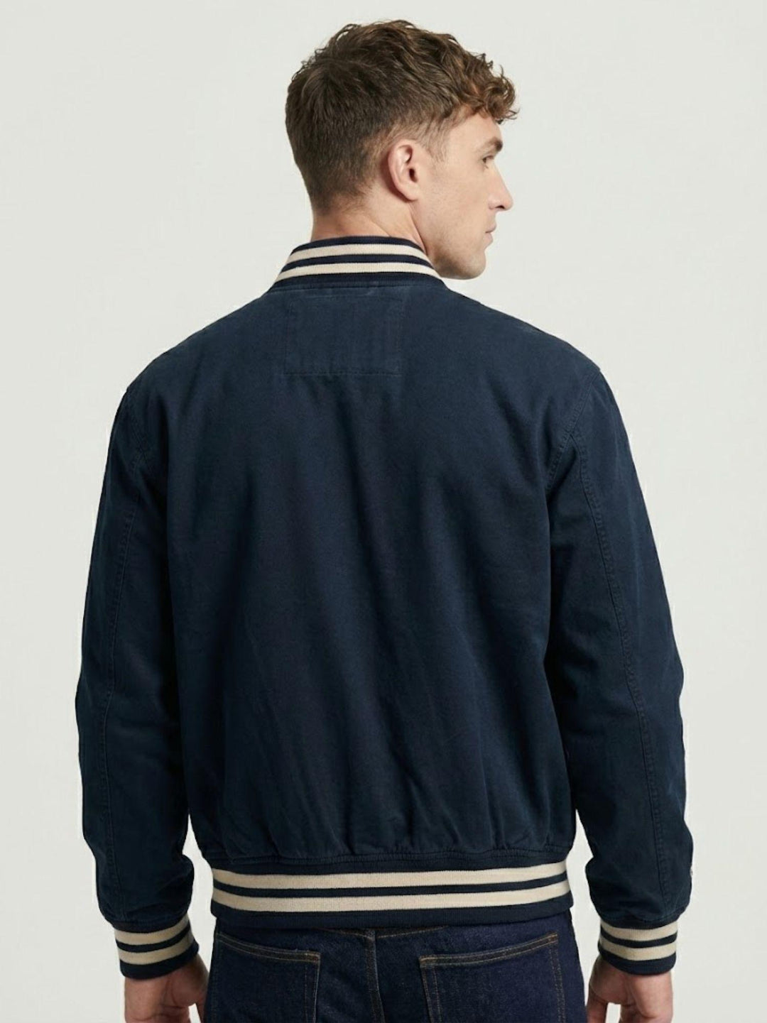 Bomber stile college in cotone navy M5012322A 98T SUPERDRY 