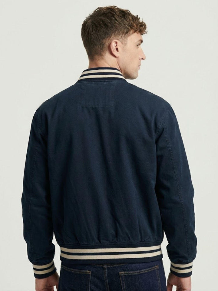 Bomber stile college in cotone navy M5012322A 98T SUPERDRY 