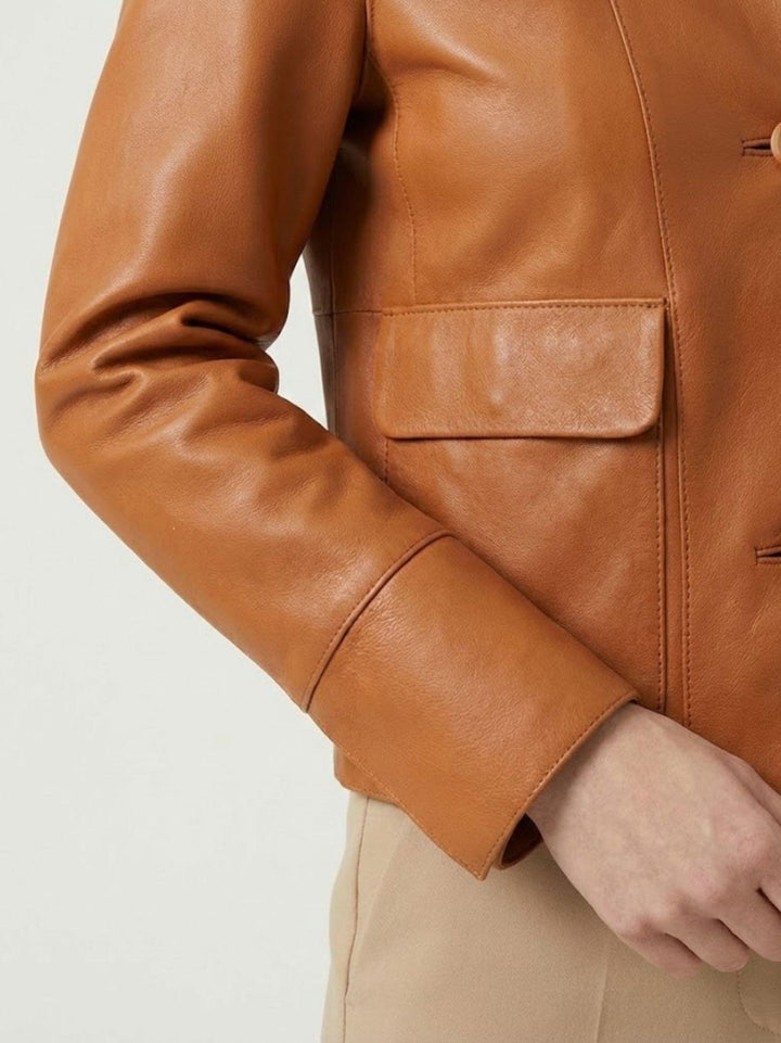 Giacca Malaga in nappa bonded terracotta MALAGA 53 JACK LEATHER 