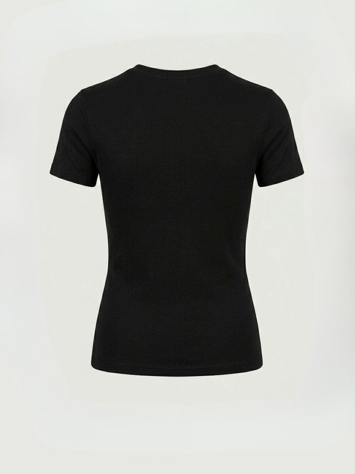 T-shirt girocollo in cotone nero 8157 NERO ANDREA MORANDO 