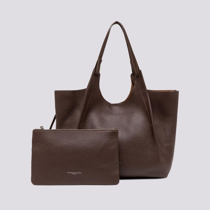 Borsa a spalla Dua in pelle martellata testa moro BS 9720/23AI RNGDBL 12573 GIANNI CHIARINI 