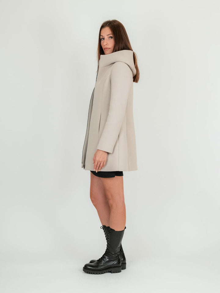 CAPPOTTINO TECNICO BEIGE CON CAPPUCCIO 97821LO BEIGE ANDREA MORANDO 