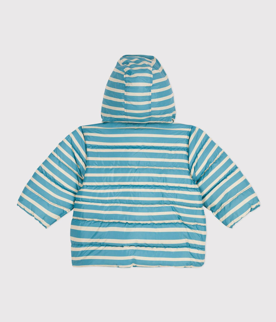 PIUMINO A RIGHE CON CAPPUCCIO RIPIEGABILE A08AV 05 PETIT BATEAU 