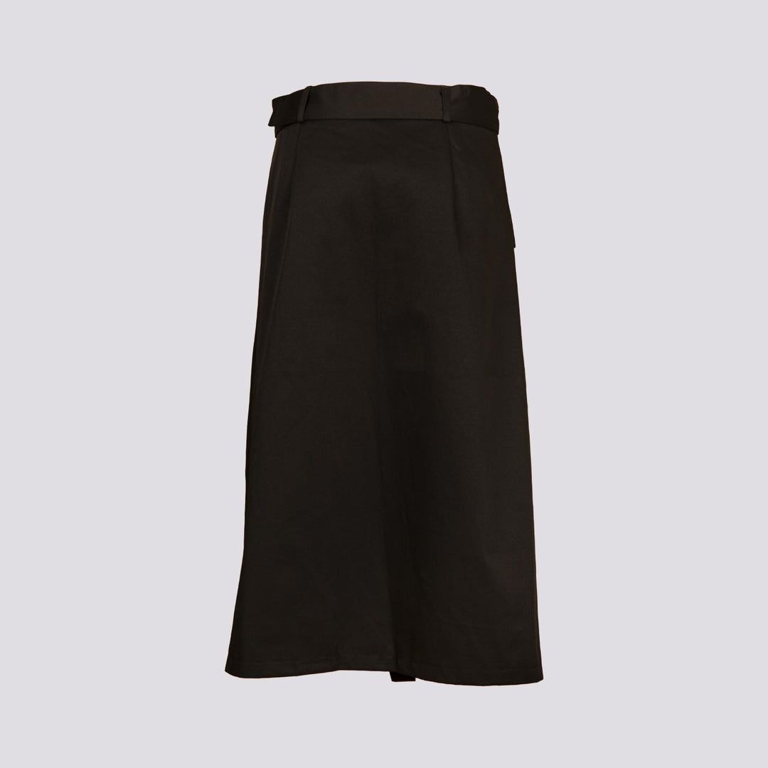 GONNA MIDI A PORTAFOGLIO IN MISTO COTONE NERA B9223 NERO ANDREA MORANDO 