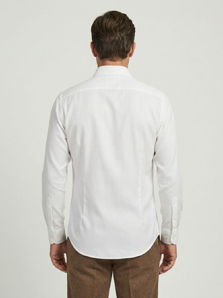 Camicia collo francese in cotone bianca slim PLATINO SPEC/SLIM 5041-00 ANDREA MORANDO 