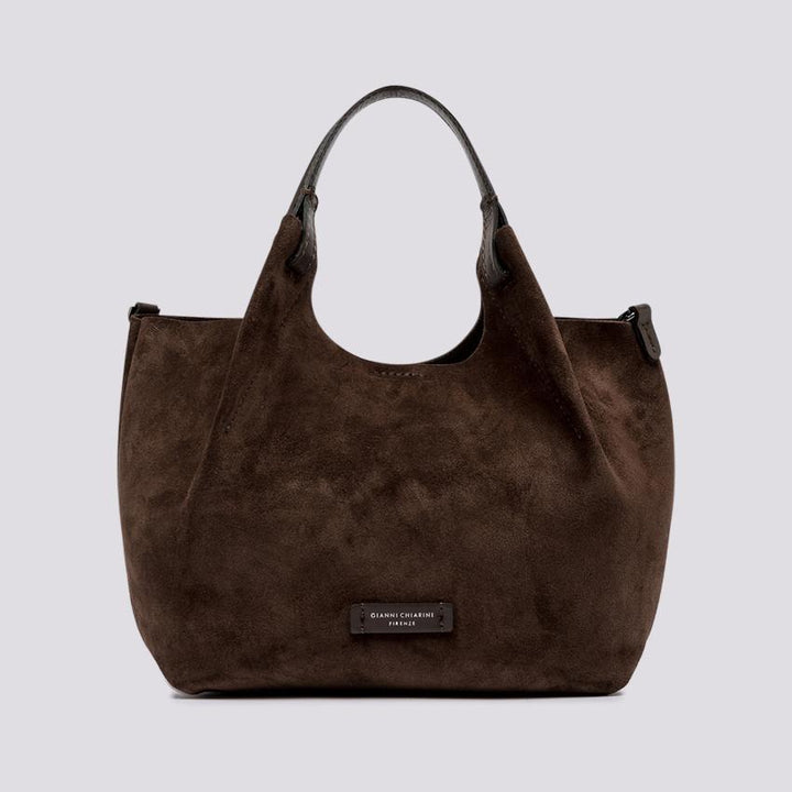 Borsa a spalla Dua medium in suede cioccolato BS 9779 CM-PL 166 GIANNI CHIARINI 