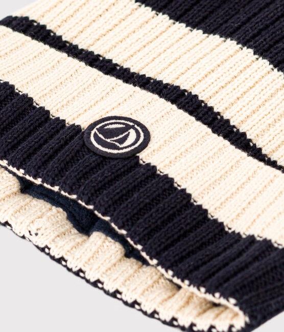 Cappellino in maglia con fodera in pile a righe A0B0D 02 PETIT BATEAU 