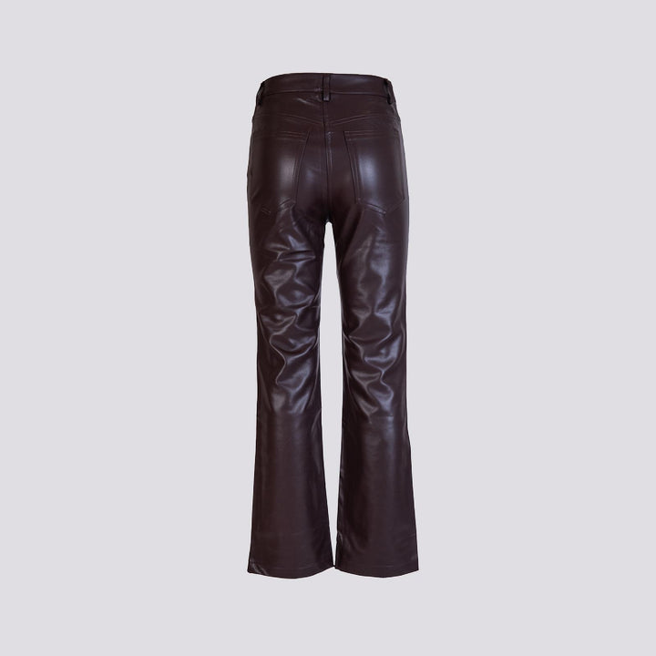 Pantalone a tromebetta in ECOPELLE marrone B9118/ T MORO ANDREA MORANDO 