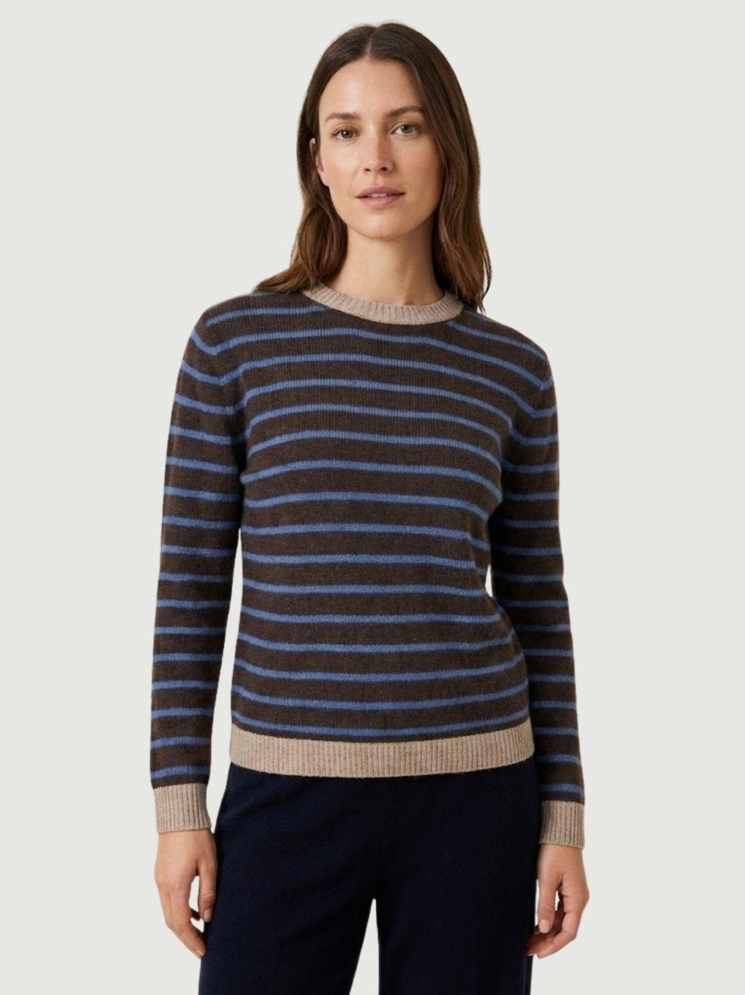 MAGLIA MORO A RIGHE CARTA ZUCCHERO 10848 AZZURRO ANDREA MORANDO 