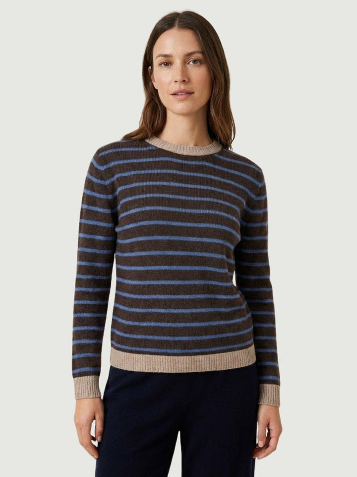 MAGLIA MORO A RIGHE CARTA ZUCCHERO 10848 AZZURRO ANDREA MORANDO 