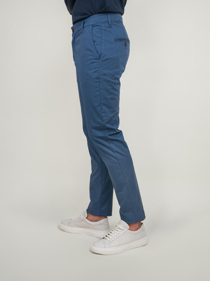 PANTALONE IN MISTO LINO E COTONE COLOR LAVAGNA 75903GB 6565 ANDREA MORANDO 