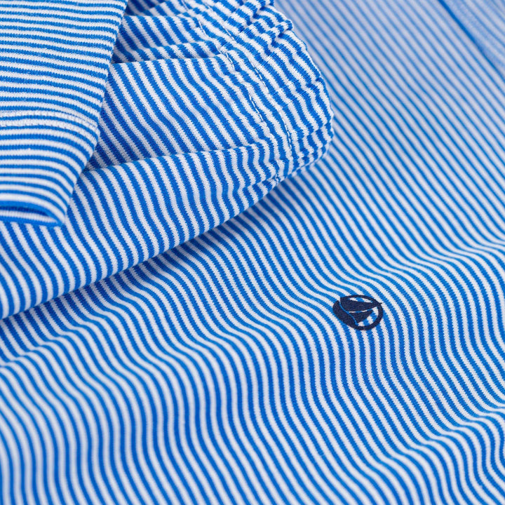 PIGIAMA AZZURRO IN COTONE RIGATO JUNIOR A0AAX 02 PETIT BATEAU 